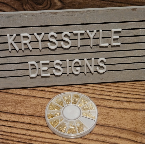 Source Unknown Other - Gold Nail Art Decoration Set nail Charms Decals